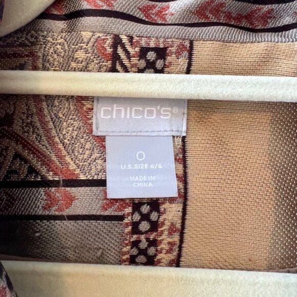 Chico's Patchwork Coat, Size 0 - Picture 9 of 11